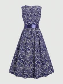 Fairmaia Traditional German Print Patchwork Women's Floral Dress Traditional Dirndl Dress With Square Neck, And Apron, For Oktoberfest, Halloween - Multicolor - View 2