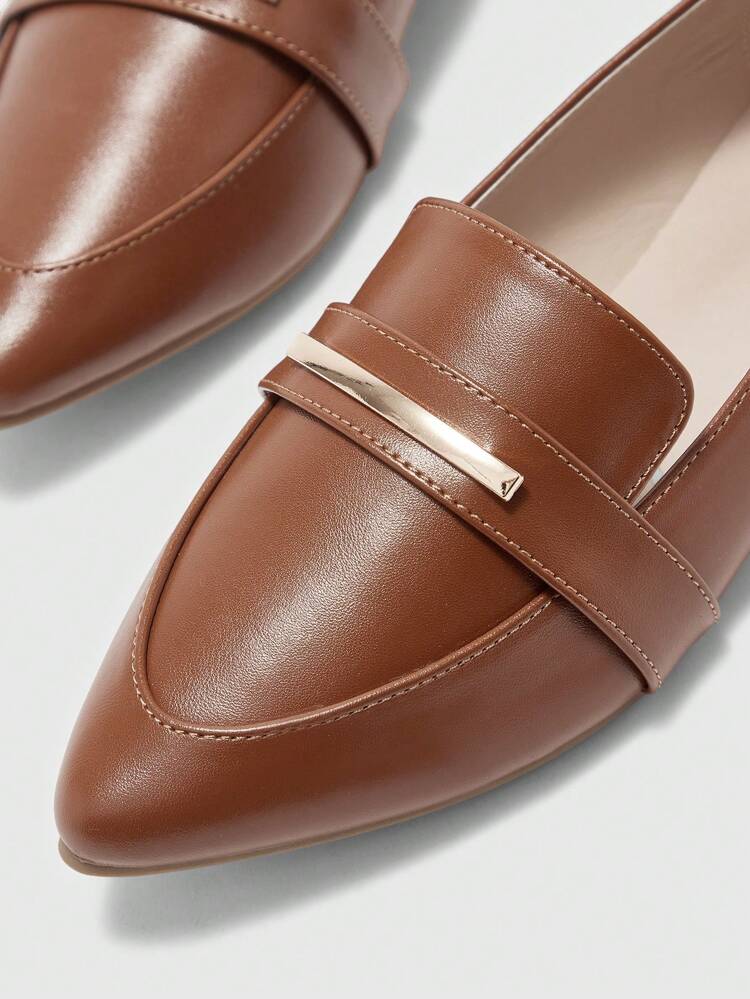 CUCCOO BIZCHIC Mocasines de punta marrón, elegantes y casuales aptos para usar en el trabajo, adecuados para ir al trabajo, de compras y en la oficina, zapatos versátiles para mujer