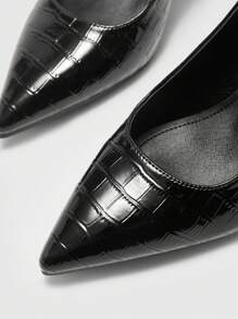 CUCCOO BIZCHIC Women's Classic Black Chunky Heel Pumps, Elegant For Commuting, Dating, Party, Holiday, Wedding For Christmas Spring Shoes - Black - View 7