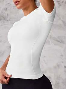 Gameset SHEIN Sport 3 件女式纯色插肩短袖休闲健身运动 T 恤修身衬衫健身衫