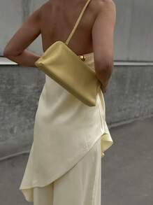 INAWLY 2件套女士时尚休闲优雅性感浪漫无袖上衣和裤子套装 - 黃色 - 查看 2