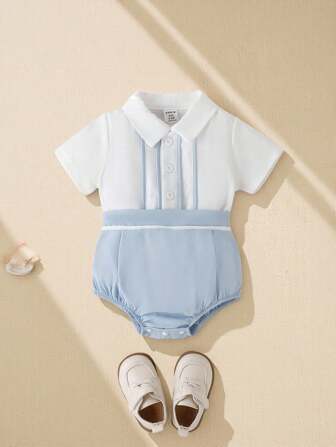 Souflis Souflis Baby Boy's Elegant Gentleman Romper, Summer