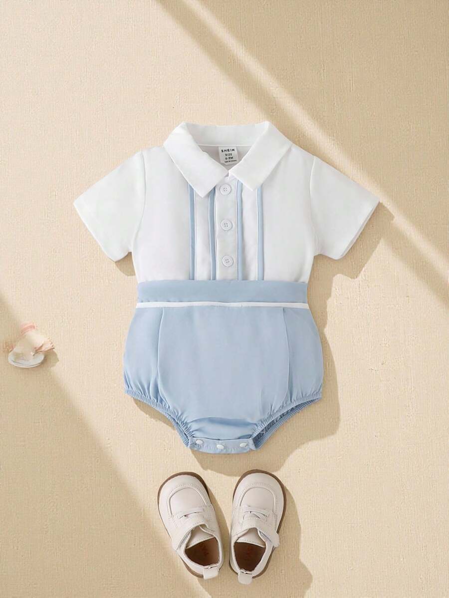 Souflis Souflis Mono elegante de caballero para bebé niño, verano - Celeste - Ver 1