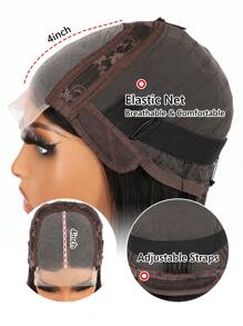 1B/30 Ombre Color Short Bob Straight Lace Closure Human Hair Frontal Wig Peruvian 4x4 Lace Closure Human Hair Front Wig With Baby Hair Pre Plucked Virgin Hair Bob Wigs 150 Density