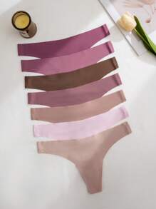 7件无缝内裤套装，无缝丁字裤 - 彩色 - 查看 4