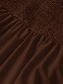 SHEIN Clasi Exquisite & Elegant  Plus Size Women Elegant Party Sling Light Brown Dress For New Year Clothes, For Thanksgiving Maxi Women Outfit