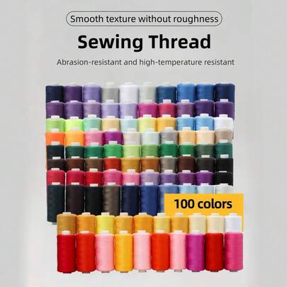 1 套十色涤纶缝纫线套件 - 不同颜色，预绕线轴用于手工刺绣绗缝耐用工艺线带储物盒 DIY 缝纫用品适合初学者专业人士适用于家用缝纫机