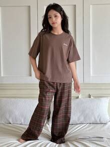 Dazy Kids Tween Girls Autumn/Fall Daily Comfortable Loungewear - Brown - View 4