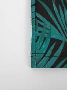 Manfinity KASUA Men Printed Drawstring Beach Vacation Swimming Trunks (Asymmetrical Cutting) - Dark Green - View 5