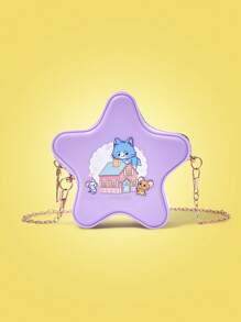 TOM & JERRY X SHEIN Women's Cartoon Pattern Star Shape Fashionable Cute Shoulder Bag