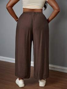 SHEIN PETITE CURVE Pantalones sueltos de unicolor casuales de talla grande
