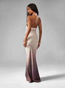 MISSGUIDED Ombre Gold Detailing Maxi Dress - Multicolor - View 2