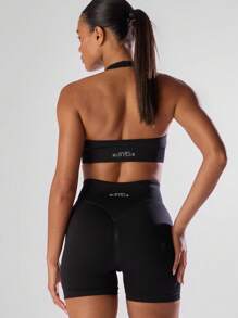 Musera Sport 露背吊带运动文胸，舒适透气，适合健身房、跑步、板式网球、网球、匹克球等运动和健身场所。 - 黑色 - 查看 2