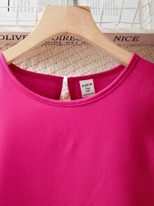Teen Girls Solid Color Layered Ruffle Sleeve Blouse