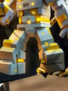 SHEIN Áo thun cổ tròn tay ngắn họa tiết hình vuông đơn giản dành cho bé trai tuổi mới lớn, phù hợp cho mùa hè, thiên thần, ánh sáng, hào quang, mặt trời, thánh thiện, trò chơi, thế giới trò chơi - Nhiều màu - Xem 5