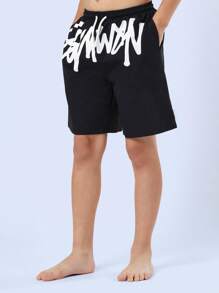 SUMWON Boys Summer Printed Swimming Trunks Beach Pool Board Shorts Athletic Water Sports Drawstring Swimwear Surfing Holiday Beachwear