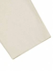 Manfinity Homme Men's Solid Color Drawstring Waist Pocket Straight Loose Casual Pants - Beige - View 8