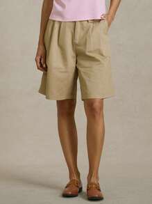 Briarwyn Women Casual Solid Color Woven Loose Shorts With Pockets Summer 0utfits For Women And Beach 4th Of July Airport - Brown - View 4