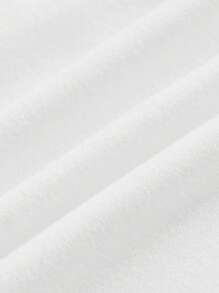 SHEIN EZwear 休闲简约度假蓝色海星、花卉和贝壳图案垂坠领口系带修身百搭衬衫 - 彩色 - 查看 4