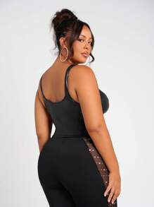 SHEIN SXY Plus Size Women's Sexy  Streetwear Cutout Camisole Vest, Suitable For Everyday Wear, Festivals, Date Nights, Birthdays, Bachelorette Parties, Weddings, Elegant, Casual, Shopping, Streetwear, Going Out, Coquettish, Easy To Match & Looks Slim, Accentuates Your Body, Flatters The Figure,Club Outfits Women Sexy