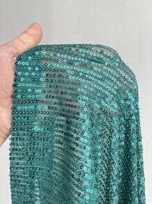 Flirla Plus Size Women Elegant Shiny Sequin Elastic Waist Romantic Party Holiday Fashion Design Pants For Valentine's Day Fall Cloth For Women