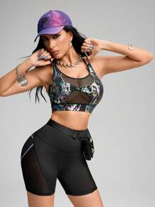 Innovista Pantalones cortos deportivos suaves y mantecosos para entrenamiento, con costuras de contraste, cintura alta, ropa deportiva diaria para yoga, entrenamiento HIIT, mallas elásticas de alto estiramiento, ropa de abrigo para otoño, movimiento cómodo y funcional, panel de malla de cebra transpirable con recorte, a prueba de sentadillas, para cardio, ciclismo, CrossFit, running, tenis, voleibol, paddle board, ejercicio al aire libre, a prueba de sudor, saludable, listo para TT, Reel de IG, INSTA OOTD, negro, morado, equipo de fitness para mamás trabajadoras, rendimiento atlético, minimalista, tonos naturales, estilo "chica limpia", Pilates, influencer de moda, diseño a rayas - Negro - Ver 10