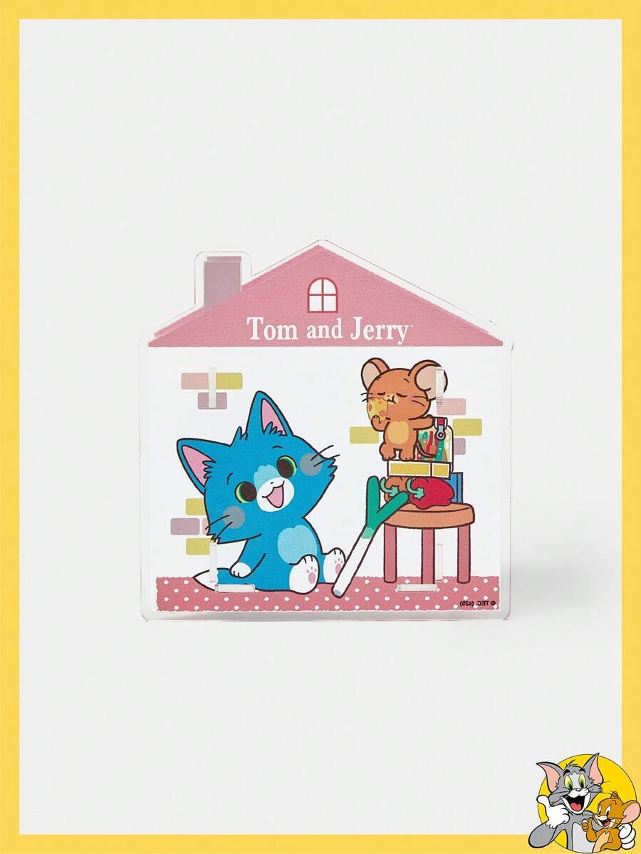 TOM & JERRY X SHEIN 欢乐粉红屋卡通字母图案亚克力组装收纳盒 - 粉色 - 查看 1