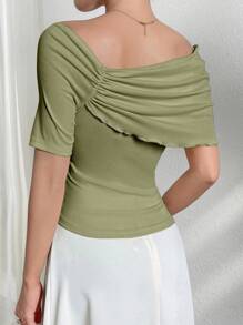 Modelyn Solid Color Short Sleeve Women's T-Shirt, Minimalist And Fashionable, Suitable For Summer