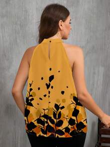 SHEIN Clasi 大码女式休闲树叶花卉印花衬衫，适合夏季 - 彩色 - 查看 2