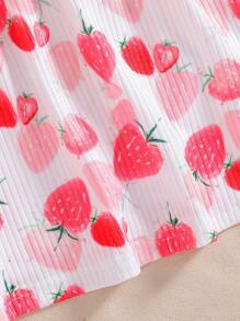 SHEIN Vintaside Kids 3件套女婴可爱花卉蝴蝶印花舒适休闲连衣裙套装 - 彩色 - 查看 6