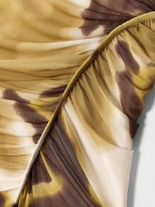 SHEIN X LOS FAVORITOS DE ANA GONZALEZ Maija 2025夏季不规则扎染印花无袖褶皱背心，时尚优雅，适合派对和都市通勤。 - 彩色 - 查看 12