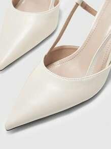 CUCCOO BIZCHIC Spitze Stilettos Elfenbein, elegante Pendler-, Party- und Arbeitspumps für Frauen, Riemchenpumps mit hohem Absatz - Chantilly - Übersicht 7