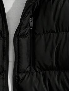 EURMUSE Men Zipper Coat Hooded Regular Wintercoat - Black - View 6