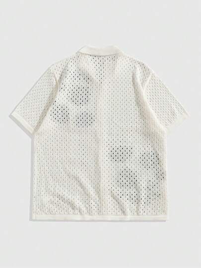 Street Life Tricot ajouré à imprimé floral pour hommes, pull de vacances