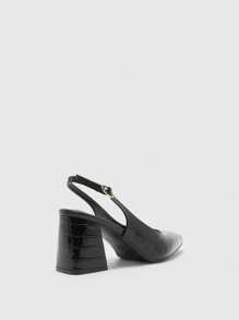 CUCCOO BIZCHIC Women's Classic Black Chunky Heel Pumps, Elegant For Commuting, Dating, Party, Holiday, Wedding For Christmas Spring Shoes - Black - View 8