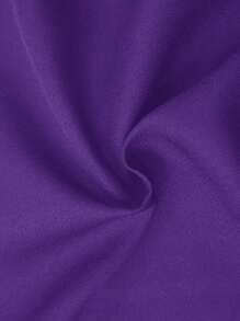 SHEIN LUNE Solid Roll Up Hem Shorts - Purple - View 7