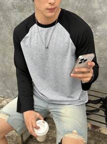 SHEIN Teen Boy Casual Long Sleeve T-Shirt, Sports Streetwear Punk Rock Music Festival , Suitable For Spring And Summer Fall Winter