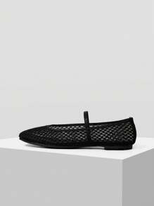 MOTF PREMIUM 编织PU皮革方头平底凉鞋