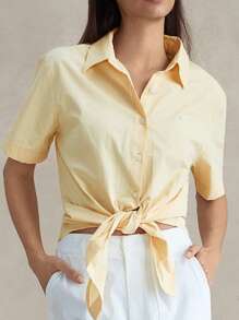 Briarwyn 女士夏季休闲刺绣设计短袖衬衫夏季和海滩 7 月 4 日机场