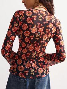 Bohemela Boho Vintage Knit Lace V-Neck Flared Sleeve Blouse For Women, Bohomian Style Vacation Outfits, Simple Fashion Casual Everyday Wear