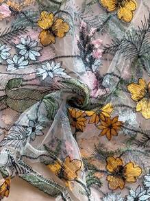Soleia Blusa de mujer con bordado floral, perfecta para el verano