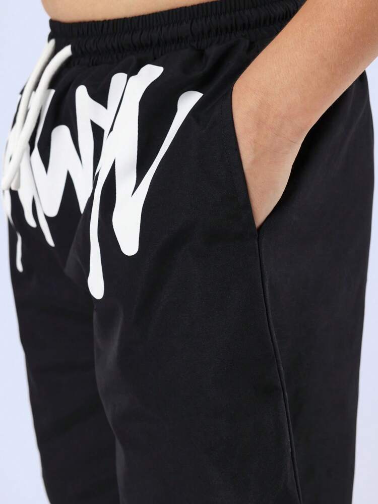 Printed Drawstring Board Shorts Swimwear