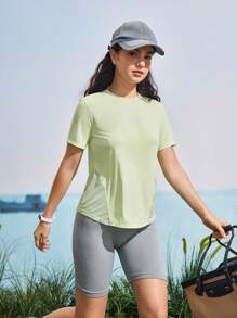 In My Nature Women's Round Neck Short Sleeve Casual Loose Outdoor T-Shirt - Yellow - View 9