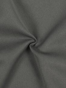 Manfinity Homme Quần short Cargo nhiều túi thường ngày mới dành cho nam, quần short dài đến đầu gối thời trang, sành điệu - Màu xám đen - Xem 7