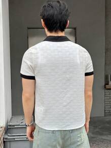 SHEIN 青少年男孩休闲衬衫，运动街头时尚朋克摇滚学院风，适合日常穿着、派对、音乐节，适合春夏季