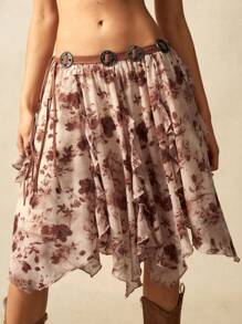 Bohemela Váy suông rộng rãi in họa tiết dệt boho phong cách đồng quê thoải mái cho nữ - Màu nâu  Mocha - Xem 2