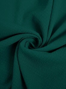 SHEIN LUNE Solid Puff Sleeve Keyhole Back Dress