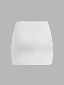 SHEIN Girlism 2pcs/Set Tween Girl Casual Minimalist Comfortable Mid-Waist Snug Fit Mini Skirt Fall Winter