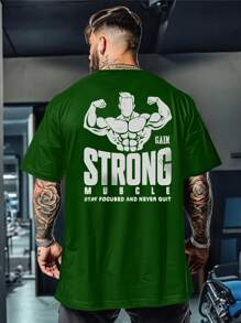 Manfinity Sport Corelite Men's Simple Print Short Sleeve Sports T-Shirt