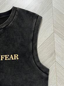 SHEIN Teen Boys Minimalist Printed Sleeveless Tank Top